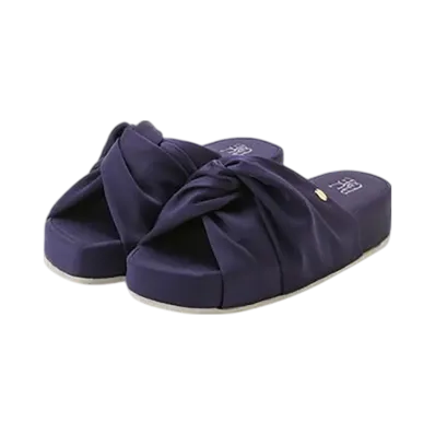 GELATO PIQUE Satin Logo Room Shoes "Navy"
