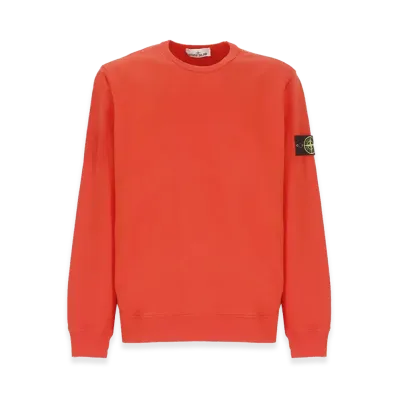 Stone Island Cotton Fleece Crew Neck Sweatshirt "Red"
