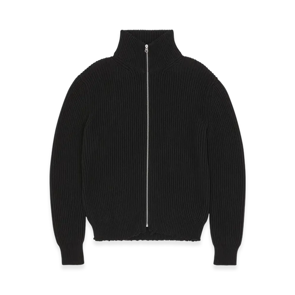 MM6 Maison Margiela Ribbed Knit Sports Jacket "Black"