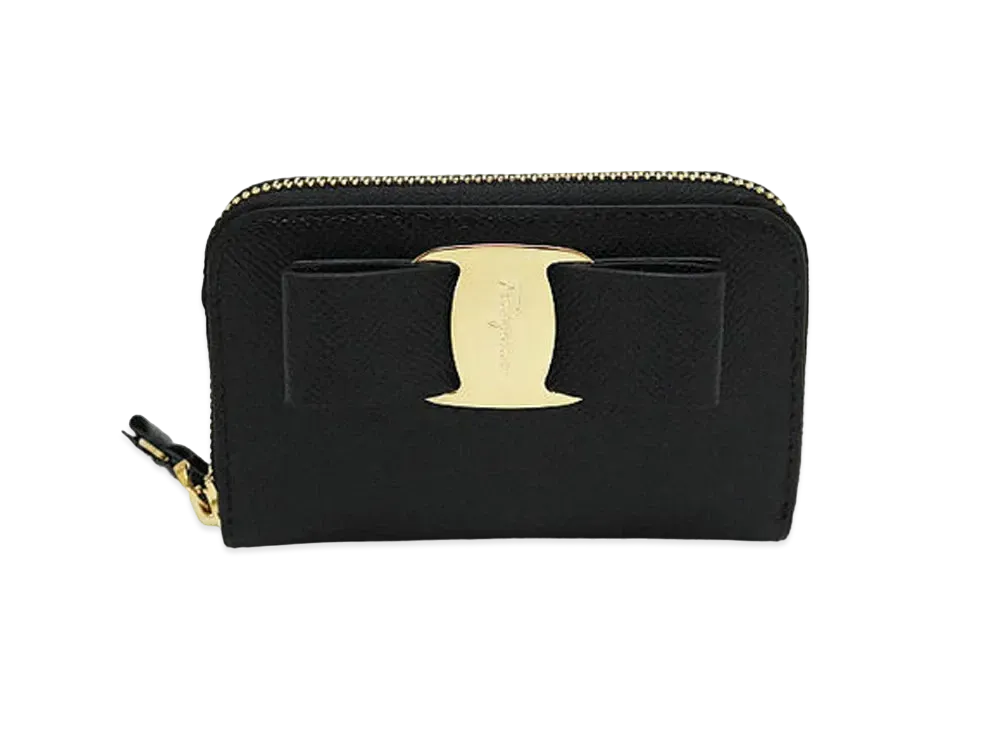 Salvatore Ferragamo Vara Bow Business Card Holder "Black"