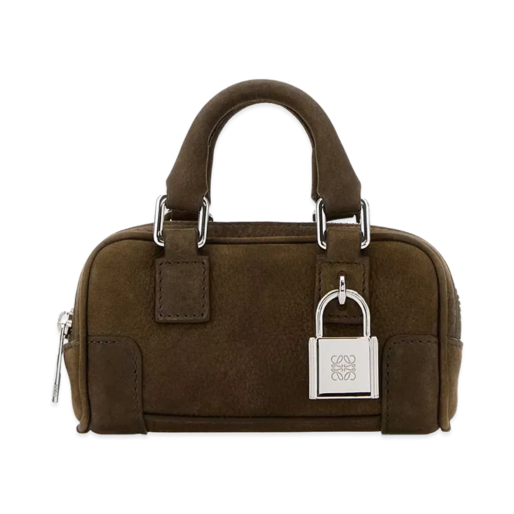 LOEWE Women's Leather Nano Amazona Handbag "Mud"