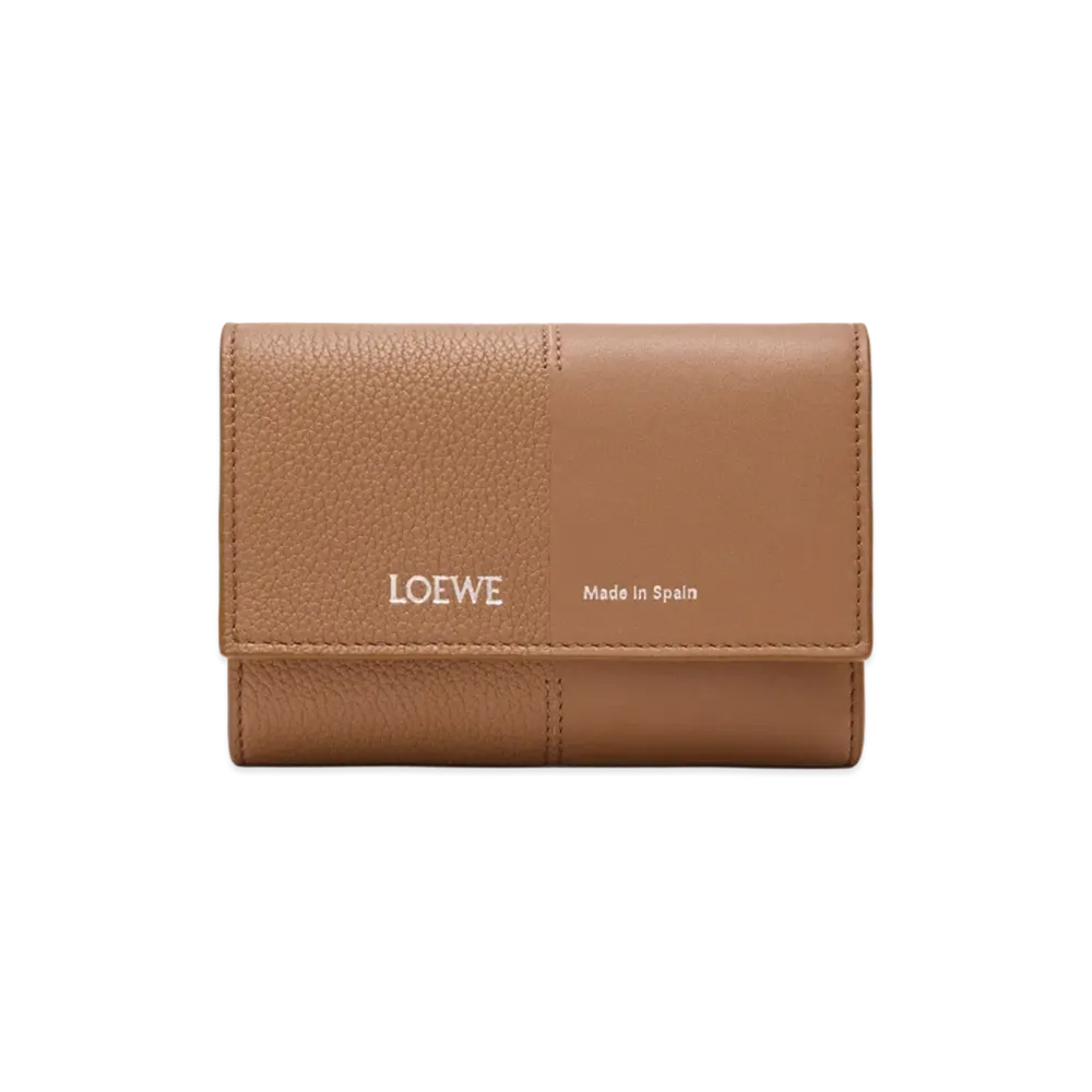 LOEWE Women's Vertical Wallet Small Smooth Calf & Grain Calf "Mocha"