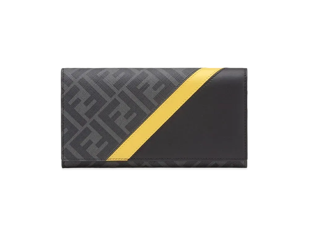 FENDI Continental Wallet Fabric Wallet "Gray"
