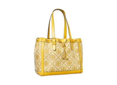 Tory Burch T Monogram Jacquard Small Tote Bag "Gold Finch"