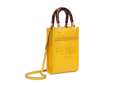 FENDI Mini Sunshine Shopper Leather Mini-Bag "Yellow"
