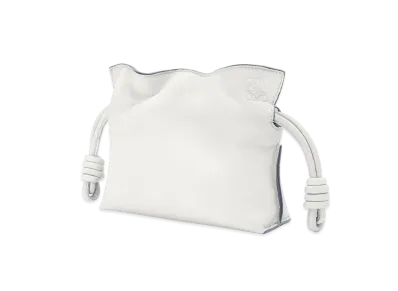 LOEWE Nano Flamenco Clutch In Nappa Calfskin "Soft White"