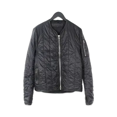 Chrome Hearts Lining Silk Leather Piping Nylon Down Jacket "Black"