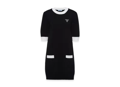PRADA Women's Cotton Mini Dress "Black/White"