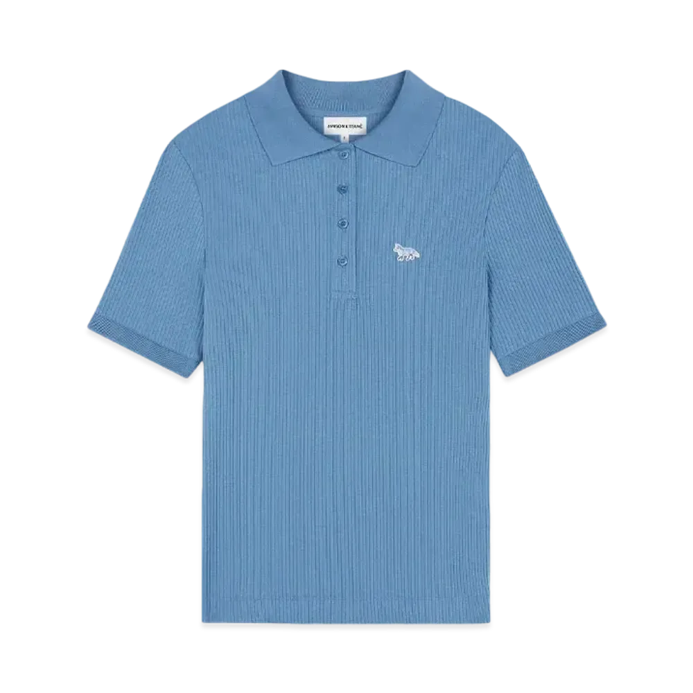 Maison Kitsune Fine Rib Polo "Hampton Blue"