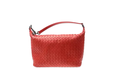 Bottega Veneta Lambskin Hand Bag "Red"