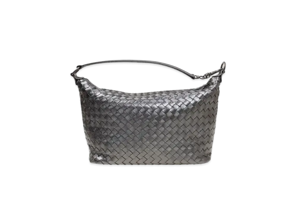 Bottega Veneta Lambskin Hand Bag "Dark Silver"