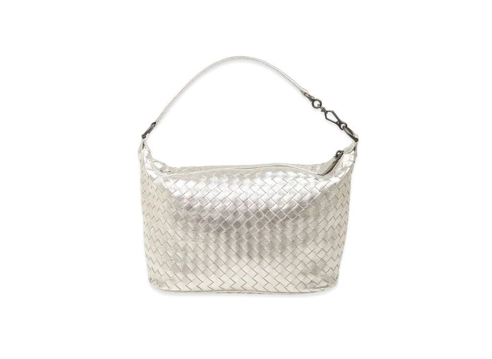 Bottega Veneta Lambskin Hand Bag "Silver"