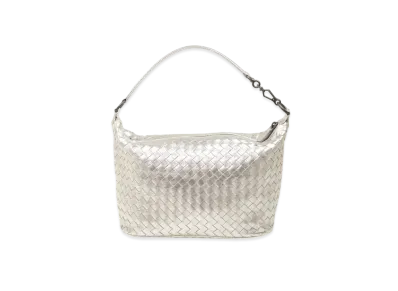 Bottega Veneta Lambskin Hand Bag "Silver"