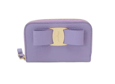 Salvatore Ferragamo Vara Bow Business Card Holder "Purple"