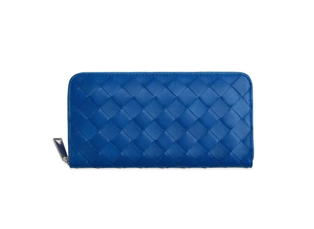 Bottega Veneta Zip Around Wallet "Cobalt"