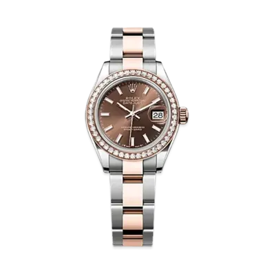 ROLEX Lady-Datejust 28mm Oystersteel & Everose Gold Diamond 279381RBR "Chocolate"