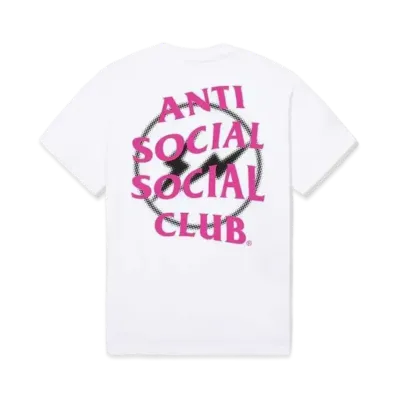 ANTI SOCIAL SOCIAL CLUB x FRAGMENT Half Tone Logo Tee "White Pink"