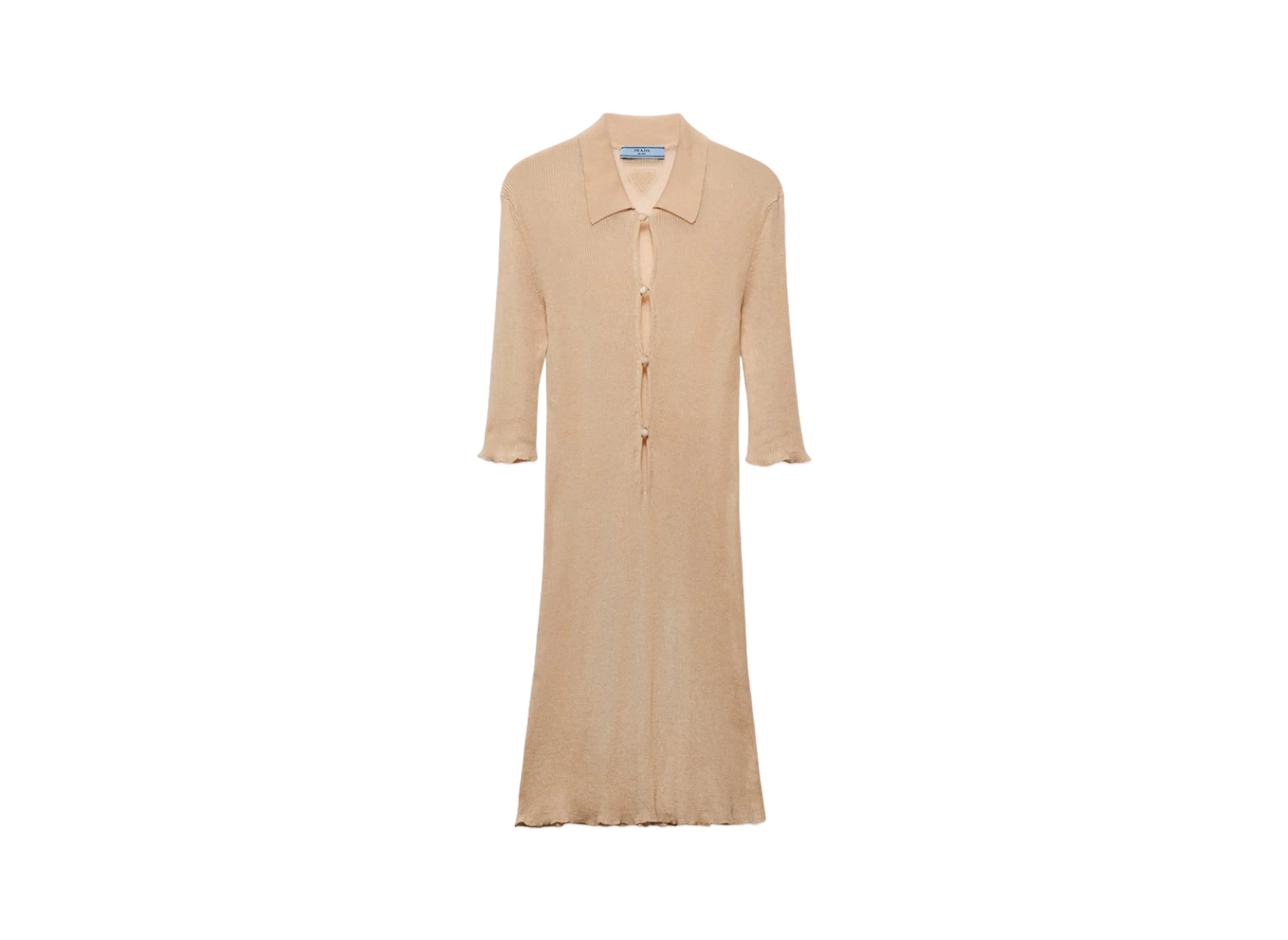 PRADA Women's Short Cotton Dress "Sand Beige"