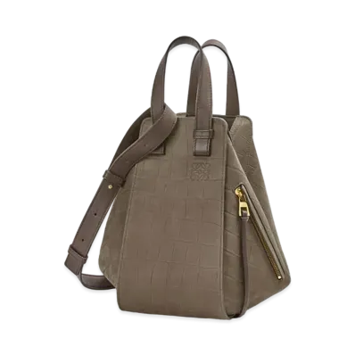 LOEWE Small Hammock Bag Embossed Nubuck "Olive Green"