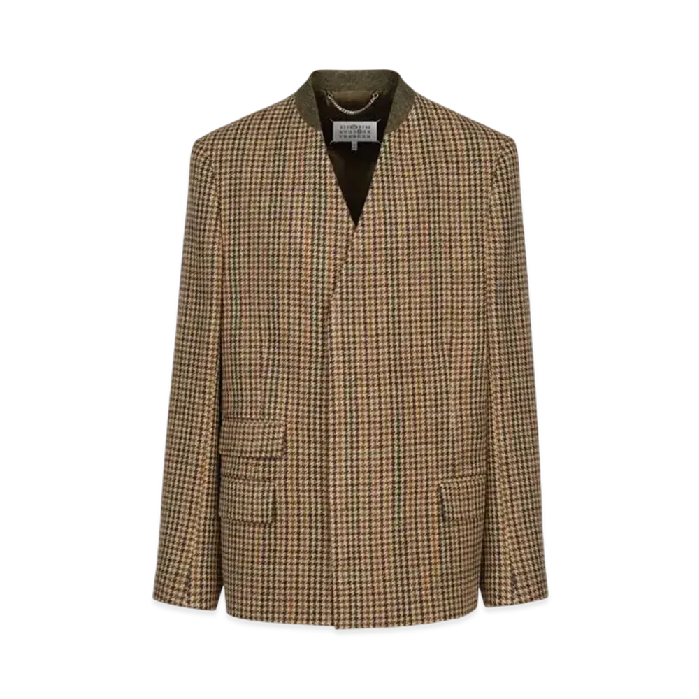 Maison Margiela Men's Checked Blazer "Shetland Brown"