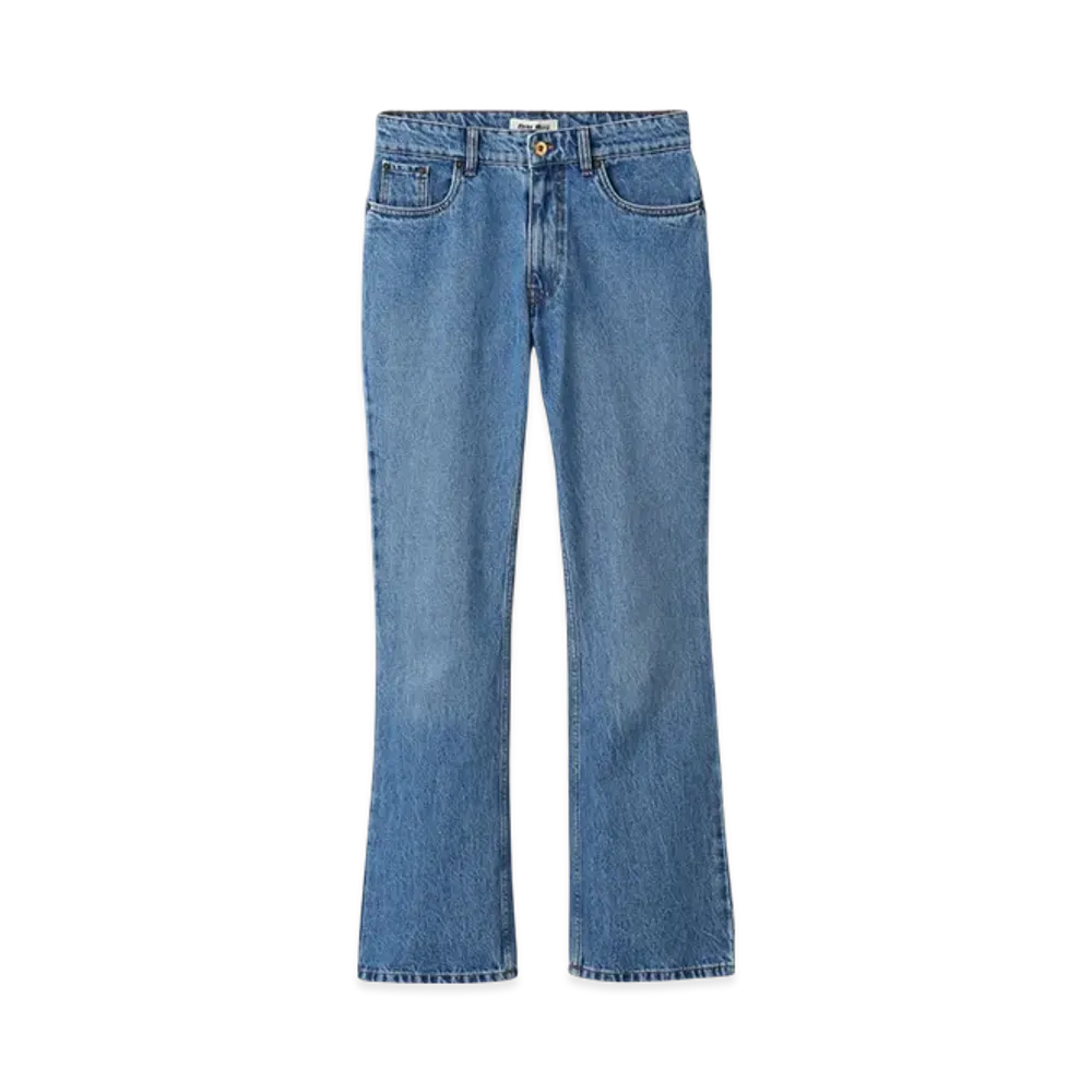 MIU MIU Women's Denim Pants Slim Fit "Sapphire Blue"