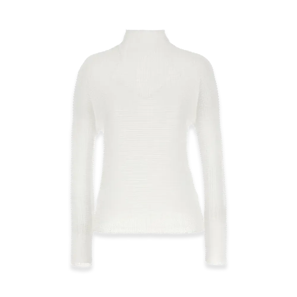 ISSEY MIYAKE Women's Wooly Pleats Blouse "White"
