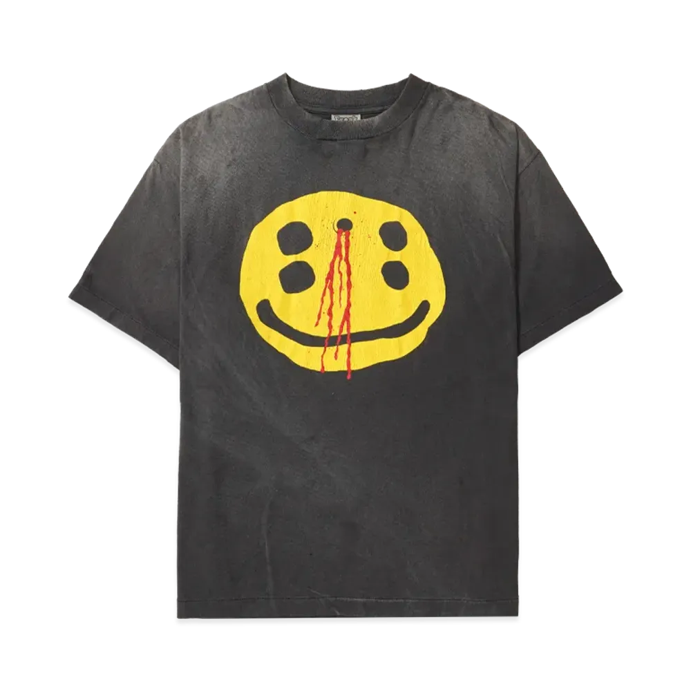SAINT Mxxxxxx x Cactus Plant Flea Market SS Tee Smile "Black"