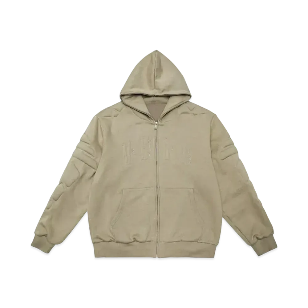 MR. ENJOY DA MONEY Sponge Filling Embroidered Zip Hoodie "Beige"