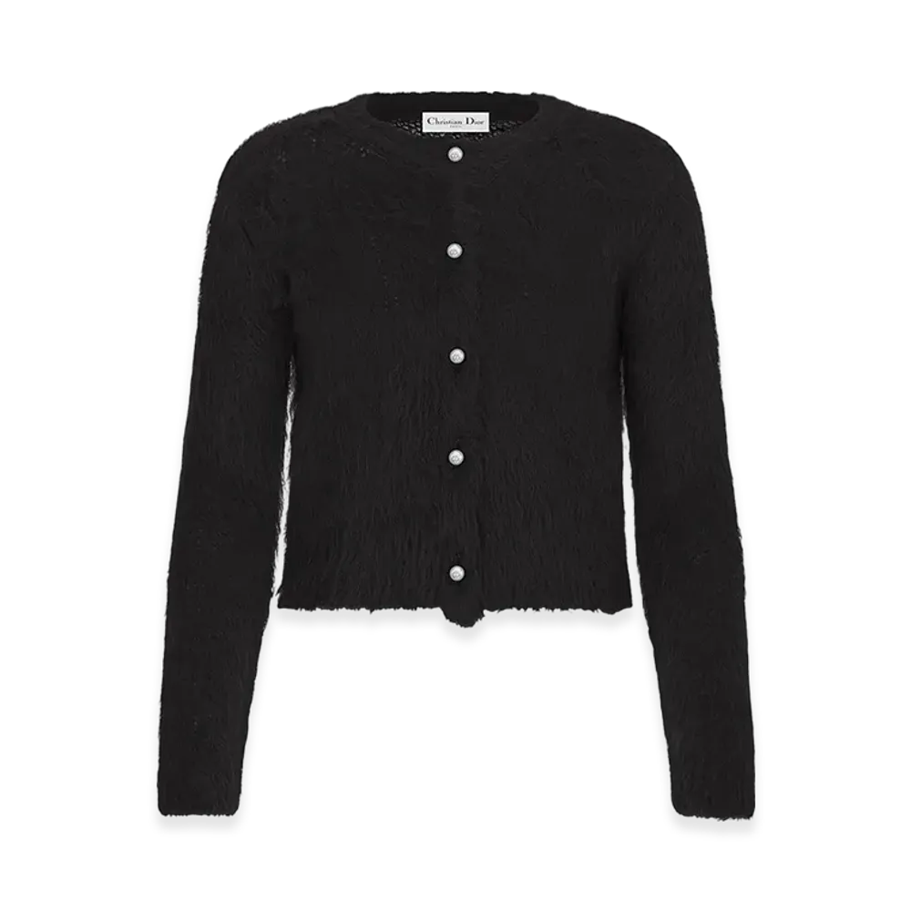 Dior Women's Cardigan Technical Alpaca Wool Knit "Black"