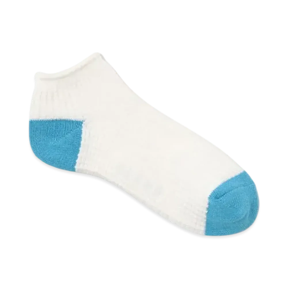 BEAMS 2-Tone Waffle Ankle Socks "White"