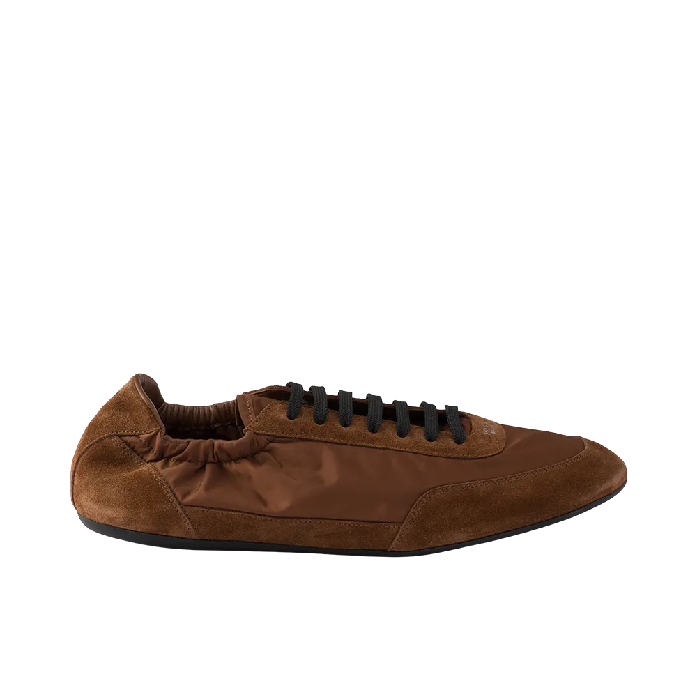 PRADA Collapse Re-Nylon and Suede Elasticized Sneakers "Palisander"
