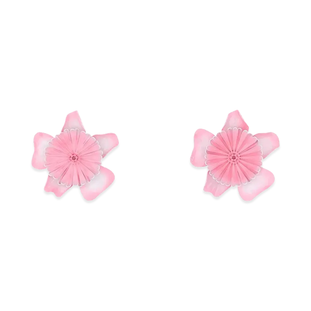 Chloe Women's Metal Bloom Earrings "Pink"