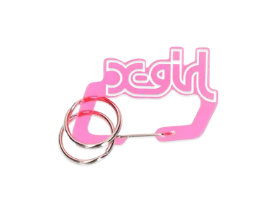 X-Girl Mills Logo Carabiner "Pink"
