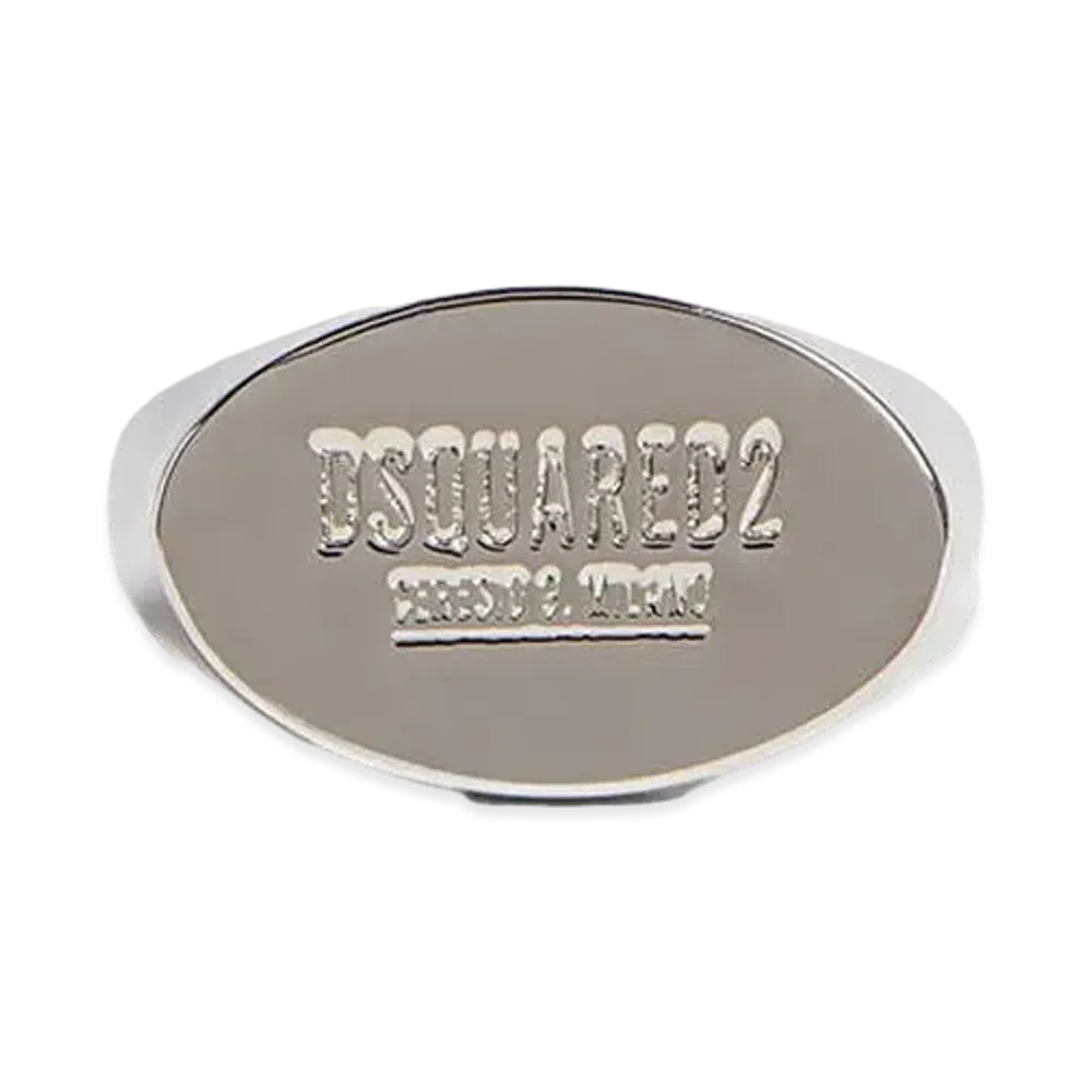 Dsquared2 D2 Tag Chain Ring "Silver"