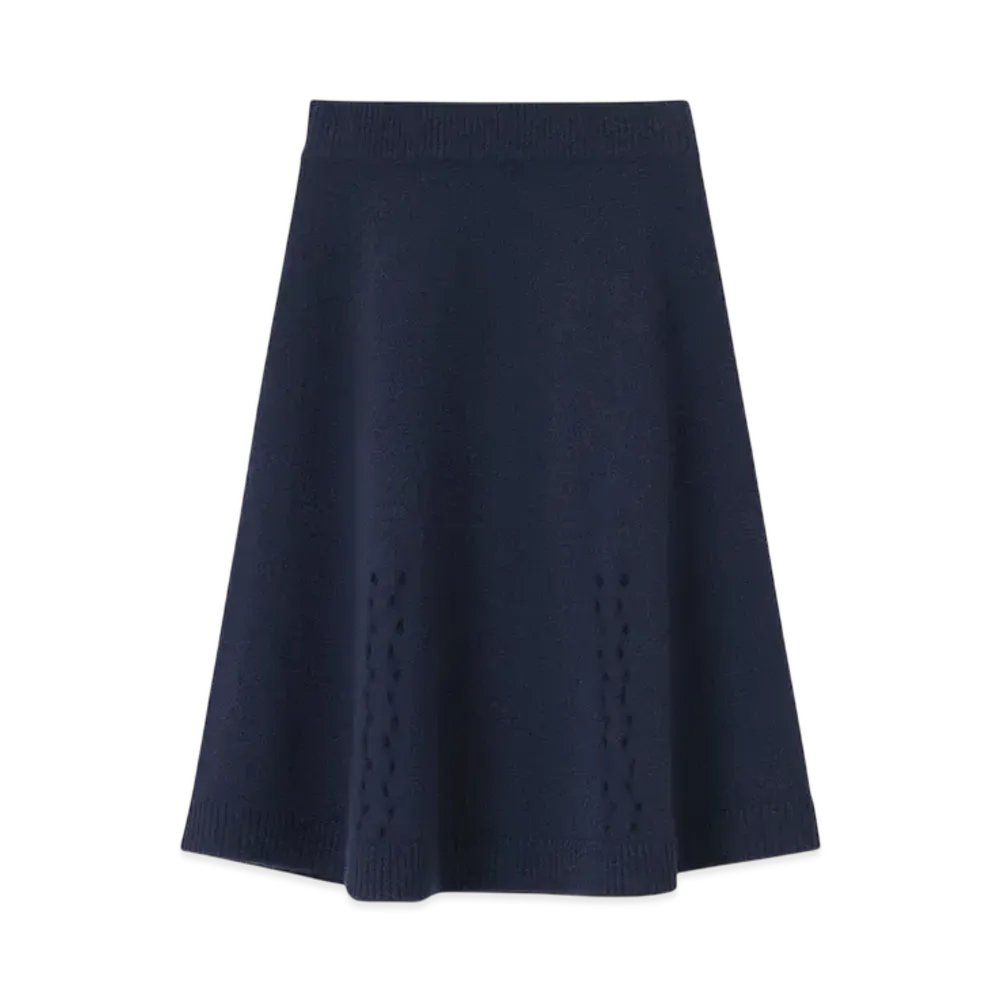Paul Smith Women's Lace Motif Knit Skirt "Navy"