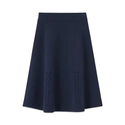 Paul Smith Women's Lace Motif Knit Skirt "Navy"