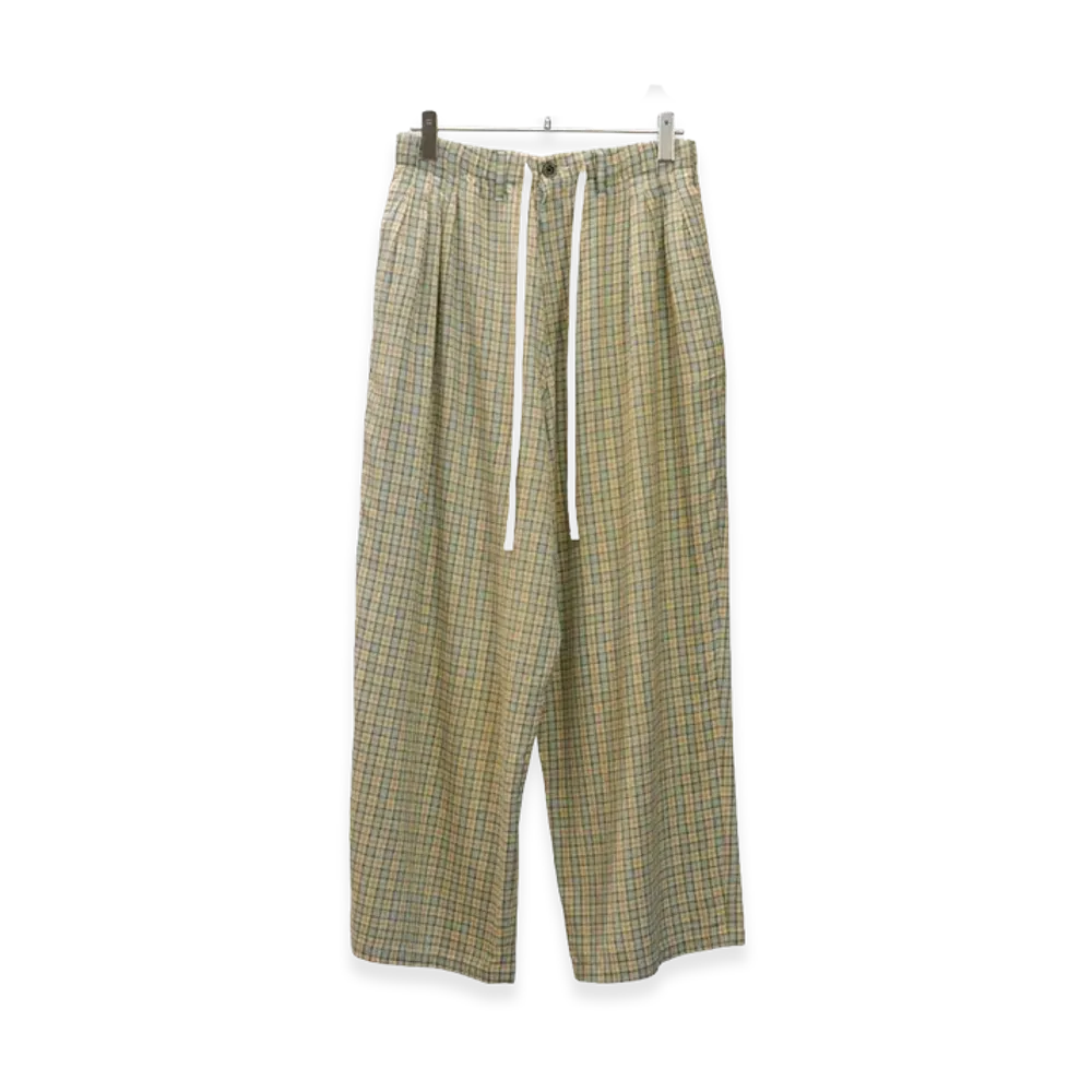 ANCELLM Nel Check Easy Pants "Cream"