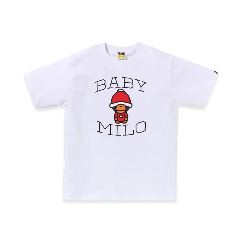 A BATHING APE Christmas Baby Milo Tee "White"
