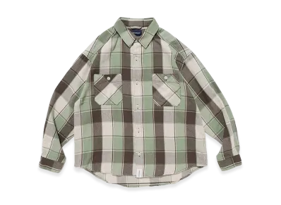 DESCENDANT Vanning Plaid LS Shirt "Green"