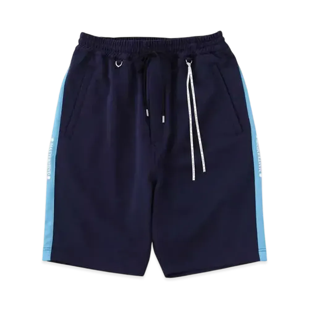 mastermind WORLD Side Line Track Shorts "Navy Sky Blue"