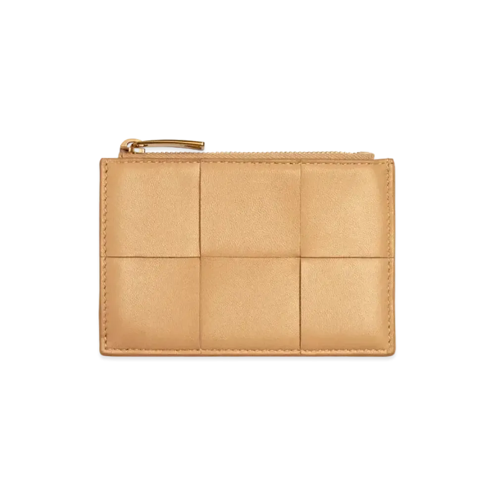 Bottega Veneta Zipped Card Case "Almond"