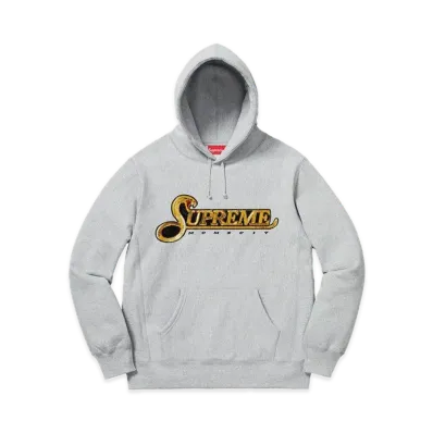 Supreme Sequin Viper Hooded Sweatshirt "Heather Grey"
