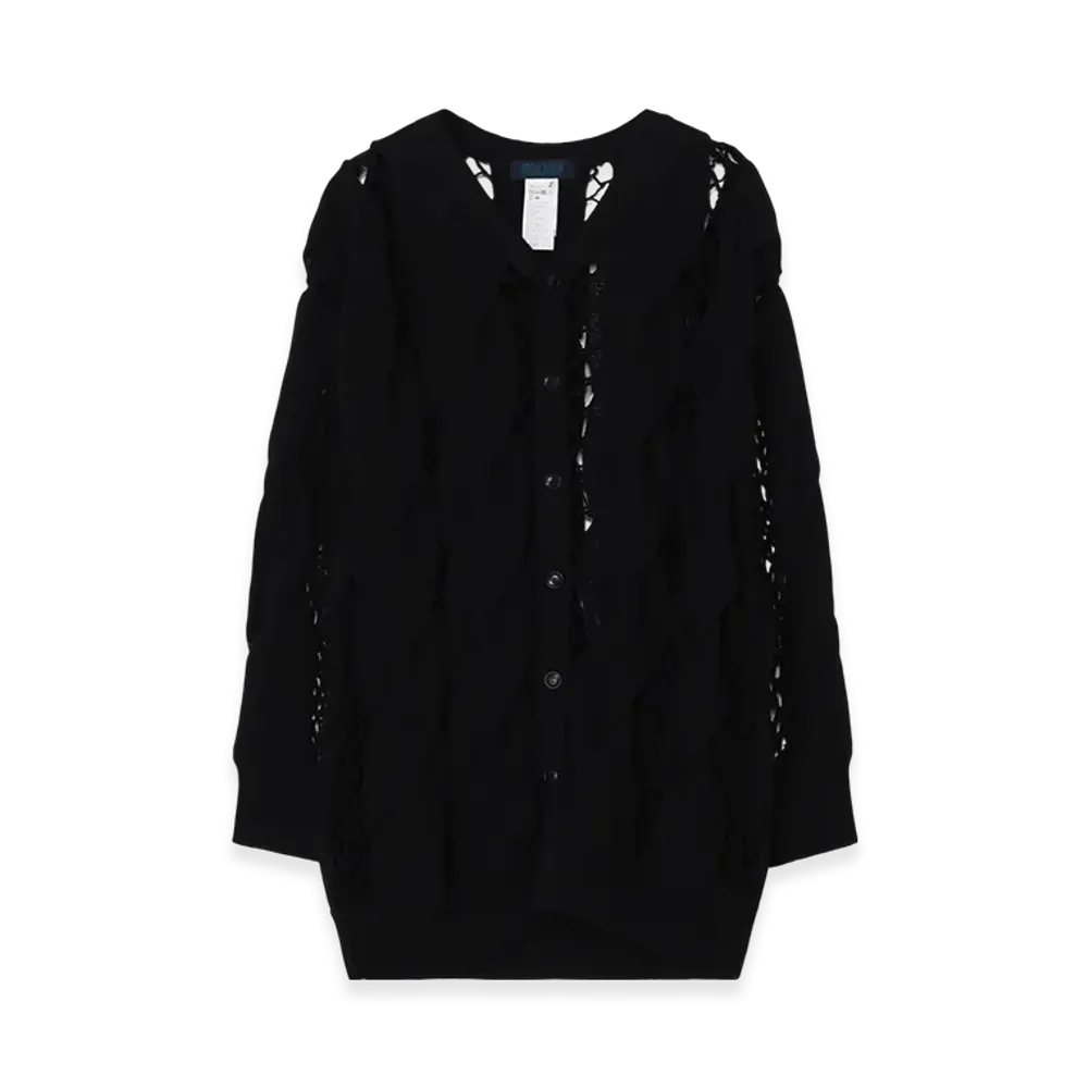 Yohji Yamamoto Lupinus Key R-Chain Stitch 5G Cardigan "Black"