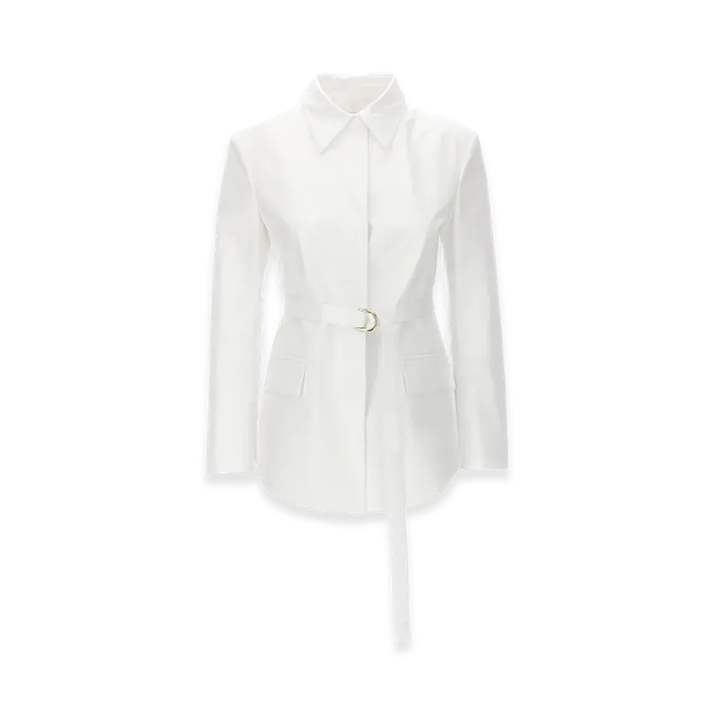 Valentino Women's Compact Popeline Pea Coat "White"