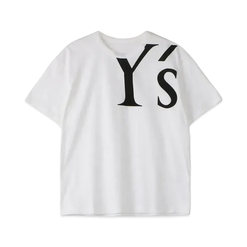 Yohji Yamamoto Y's 30/- PS Y's LOGO PIGMENT PRINT 2WAY DOLMAN SLEEVE OP "White"