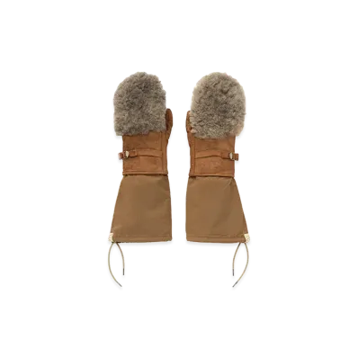 visvim Musher Suede Mittens "LT.Brown"