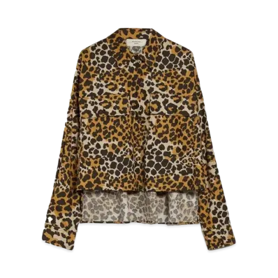 Max Mara Tennis Cotton Twill Print Shirt "Beige"