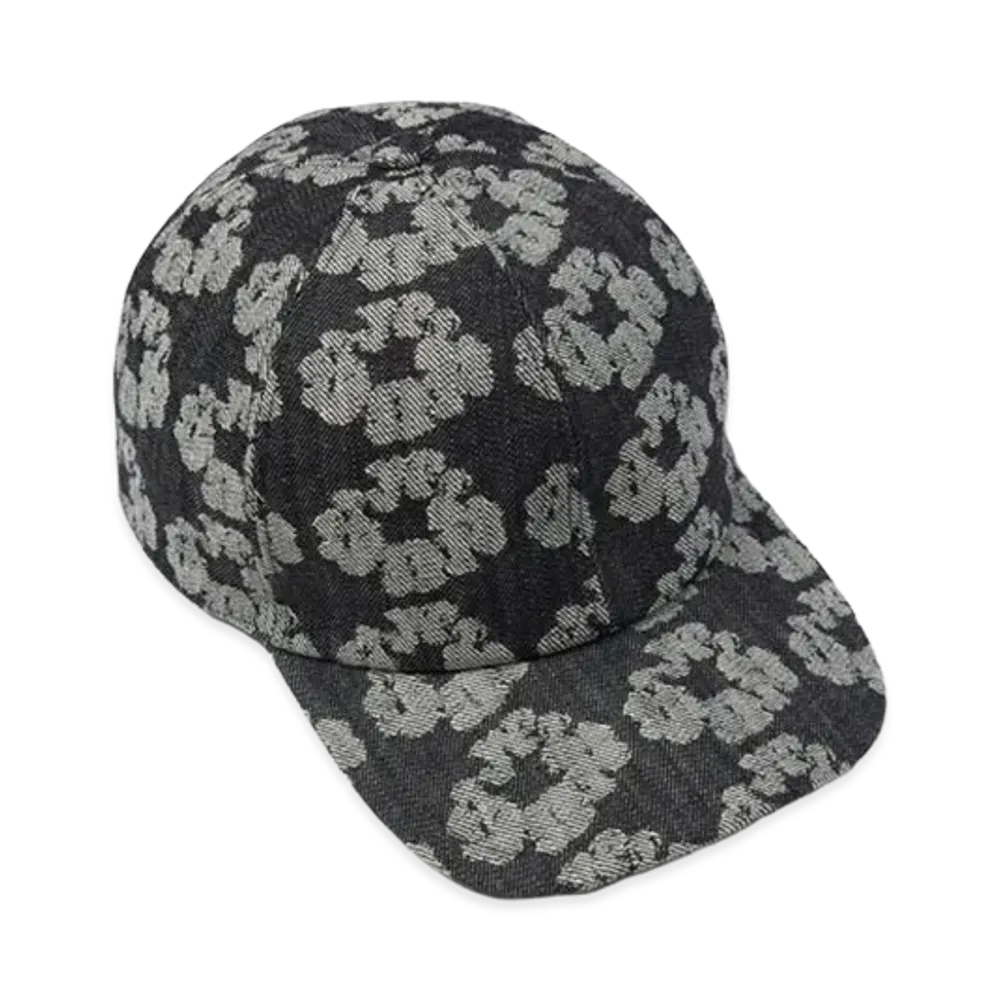 DENIM TEARS Jacquard Wreath Denim Cap "Washed Black"
