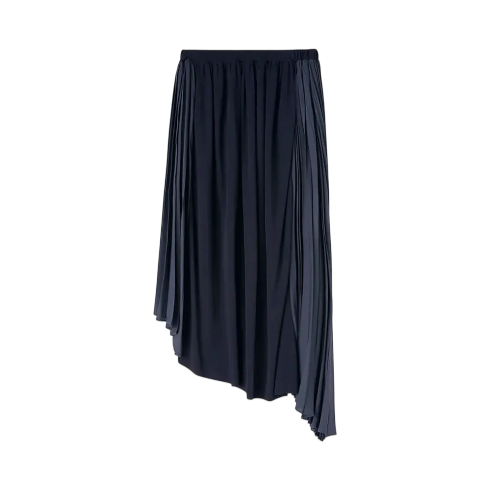 Jil Sander Women's Fluid Viscose Asymmetrical Skirt "Navy"