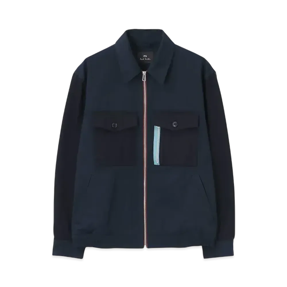 Paul Smith Mixed Texture Zip-Up Blouson "Navy"
